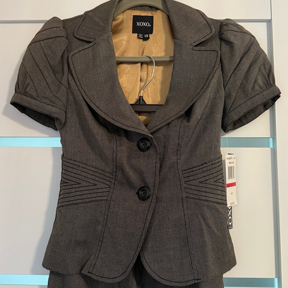 Nina Women's Charcoal Pantsuit - Picture 4 of 8